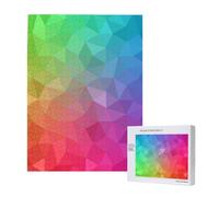 Multicolor Polygonal Which Consist Triangles Rainbow,500 Pieces Wooden Jigsaw Family Game Jigsaw Puzzles for Adults Teens