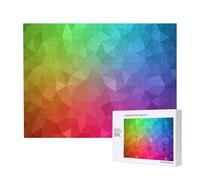 Multicolor Polygonal Which Consist Triangles Rainbow,500 Pieces Wooden Jigsaw Family Game Jigsaw Puzzles for Adults Teens Home Decor