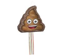 Multicolor Poop Emoji Drum Pull Pinata (45cm x 43cm) 1 Piece - Fun & Unique Party Accessory for Celebrations