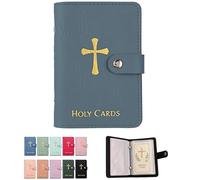 Multicolor Prayer Card Holder, Pocket Prayer Card Organizer with Snap Closure, Waterproof Large Capacity Storage Case for Holy Cards Collection