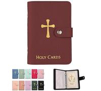 Multicolor Prayer Card Holder, Pocket Prayer Card Organizer with Snap Closure, Waterproof Large Capacity Storage Case for Holy Cards Collection