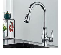 Multicolor Pull Out Kitchen Faucet Single Hole Brass 360° Rotation Type B Chrome Finish Stylish Sink Faucet for Modern Kitchens Easy Installation & High Durability