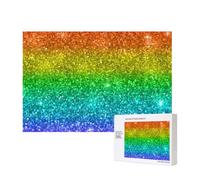 Multicolor Rainbow Glitter,300 Pieces Wooden Jigsaw Family Game Jigsaw Puzzles for Adults Teens Home Decor