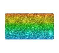 Multicolor Rainbow Glitter,Mouse Pad Large Desk Pad Computer Keyboard Mouse Mat with Non Slip Rubber Base 40 x 70 cm