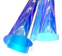 Multicolor Reflective Vinyl Wrap Sheet for Leather Goods DIY(Blue 20*30cm)