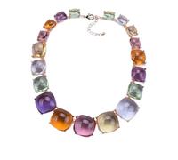 Multicolor Resin Bib Choker Necklace - Large Statement Collar, Boho Ethnic for Women(Colorful)