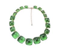 Multicolor Resin Bib Choker Necklace - Large Statement Collar, Boho Ethnic for Women(Green)