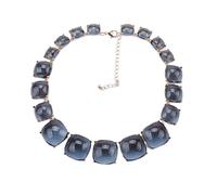 Multicolor Resin Bib Choker Necklace - Large Statement Collar, Boho Ethnic for Women(Grey)