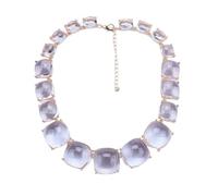 Multicolor Resin Bib Choker Necklace - Large Statement Collar, Boho Ethnic for Women(White)