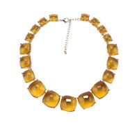 Multicolor Resin Bib Choker Necklace - Large Statement Collar, Boho Ethnic for Women(Yellow)