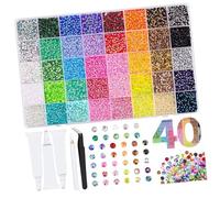 Multicolor Resin Rhinestones with Tools for Craft and Decoration Projects Multicolored Rosin Beads