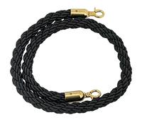 Multicolor Rope Barrier for Crowd Control 1.2M/4Ft/47In Hemp Column Stanchion with Braided Design Ideal for Events Black Color