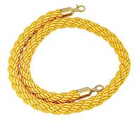 Multicolor Rope Barrier with Twisted Posts 1.2M/4Ft/47In Hemp Cord Crowd Control Stanchion Ideal for Queue Management and Event nization (Yellow)