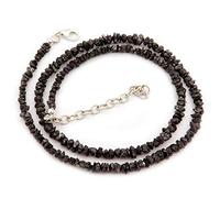 Multicolor Rough Diamonds Necklaces Plain Rondelle AAA Quality Diamond Necklace For Women & Girls Uncut 45CM Rough Diamond Necklace Beaded Diamond Necklace For Gift (Black)