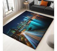 Multicolor Rugs Living Room Washable Non Slip Area Rug 180 x 240 cm, Bedroom Kitchen Hall Lounge Office Dining Room Indoor Carpet Low PileSurreal Night Scene Of The Lake Carpets