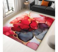 Multicolor Rugs Living Room Washable Non Slip Area Rug 80 x 150 cm, Bedroom Kitchen Hall Lounge Office Dining Room Indoor Carpet Low PileRed Ink Art Abstract Ink Dots Carpets