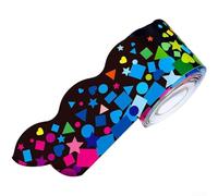 Multicolor Self Paper Roll For Bulletin Board Border Decorations Classroom School Wall Trim Strip Continuous Design Peel And Apply Craft Supply Bright Colors Office Decor Item(T207)