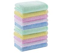 Multicolor Small Washcloths Set 10 Pack for Newborn Baby Bath Hand Towel and Face Cloths or Bathroom-Kitchen Multi-Purpose Soft-Comfortable Absorbent Fingertip Towels 10'' x 10'' (10 Pack Multi)