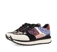 Multicolor Sneakers with Variety of Prints and Pieces White Black Red Blue and Pink for Women mompach, Multicoloured, 4 UK