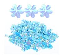 Multicolor Sparkle Foil Confetti, Flower Shape Table Confetti Sprinkles Flower Loose Sequins Table Decorations for Embroidery Knitting Arts Crafts (Blue Colorful)