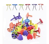 Multicolor Split Pins - 0.8cm * 1.7cm Metal Paper Fasteners for Crafting, DIY Projects, Scrapbooking, Paper Fastening, Split Pin Craft Supplies (Multicolor Heart Shape, 200)