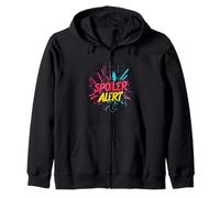 Multicolor Spoiler Alert Saying Zip Hoodie