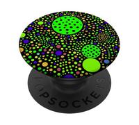 Multicolor Spot Pattern Green Black Mix Abstract Polka Dots PopSockets Adhesive PopGrip