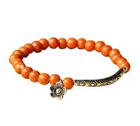 Multicolor Stitching Women Beads Bracelet Shape Accessory Gwg2000 (Orange, One Size)