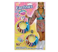 Bristol Novelty BA1085 Swirl Mod Glitter Earrings | for Women | Multicolor, One Size