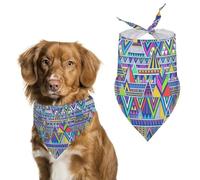 Multicolor Tribal Doodle Triangles Pet Dog Triangle Scarves Bandanas Adjustable Breathable Soft Scarf Collar for Small Medium Large Pet Dogs