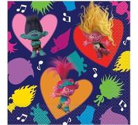 Multicolor Trolls Luncheon Napkins - 16 Count, Perfect for Birthdays, Theme Parties, and Everyday Use
