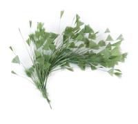 Multicolor Turkey Goose Feather Flower DIY Headdress Decoration Triangle Tipped Burnt Peacock Feather Mount Plumage Crafts-Army Green-25-30 cm