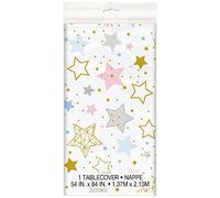 Multicolor Twinkle Little Star Rectangular Plastic Table Cover (137cm x 213cm) 1 Piece - Perfect for Parties and Events