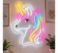 Multicolor Unicorn LED Neon Sign USB Dimmable Light Up Wall Decor Cute Aesthetic Acrylic Neon Light Sign for Princess Room Girl's Trendy Brand Store Makeup Room Birthday Party(10.75 * 15.3 in)