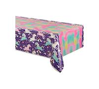 Multicolor Unicorn Party Rectangular Plastic Table Cover (137cm x 213cm) 1 Piece - Perfect for Kid's Birthday & Themed Celebrations