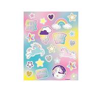 Multicolor Unicorn Party Sticker Sheets - Pack of 4 (92 Stickers) - Fun and Magical Stickers for Kids and Party Decorations