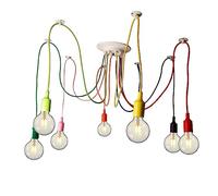 Multicolor Vintage Pendant Light E27 Holder Suspension Light Fitting Retro Hanging Chandelier with Adjustable Cable,Ceiling Antique Lighting Fixture Pendant Lamp for Living Room Bedr Made vision