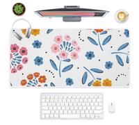 Multicolor Wildflowers Desk Pad Mouse Mat with Non-Slip Rubber Base Smooth Face Mouse Pad Gaming 80X40 cm Large Mousemat Office Desk Decor Office Gifts Mousepad Gaming for School Home
