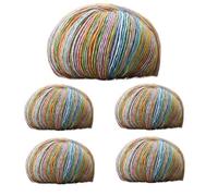 Multicolor Yarn Crochet Wool Yarn 5X Crochet Knitting Yarn Dyed Rainbow Yarn, Gradient Yarn Crochet Wool Yarn Soft and Comfortable Cotton Yarn for Clothing Sweater Shawl Handicrafts