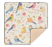 Multicolored Cute Birds Soft Padded Baby Floor Play mat for Floor Washable Foldable Padded Play Mat for Baby Toddler Infant, 50'' x 50''gimnasio para Bebes recien