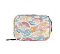 Multicolored Doodle Line Medicine Bag with Detachable Compartments Reusable Organizer Zipper case for Purse