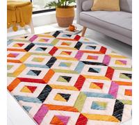 Multicolored Easy To Clean Modern Geometrical Rug For Living Room, Bedroom, Dining Room - 66 X 230 (Runner)