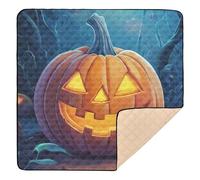 Multicolored Happy Halloween Pumpkins Soft Thick Baby Play Mat for Indoor Outdoor Cozy Breathable Tummy Time Activity Mat for Babies Infants Toddlers, 50'' x 50''