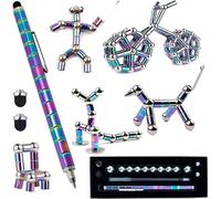 Multicolored magnetic fidget pen for Children's and girl's, decompression magnetic pen with magnetic balls and blue ink, adult fidget toy, and magnetic toy pen for school & office writing