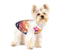 Multicolored Marbling Small Dog Cotton Vest Large - Breathable, Comfortable Pet Shirt for Cats and Dogs