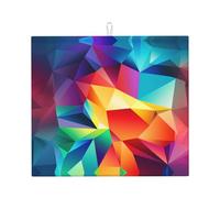 multicolored polygon Kitchen countertop absorbent mat (16*18 inches) - high-value dish drain mat
