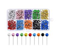 Multicolored Push Pins, 1000 Pcs Map Pins with Plastic Heads and Steel Points Thumb Tacks for Bulletin Board, Fabric Marking, Pictures Hanging