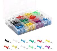 Multicolored Push Pins Thumb Tacks, Coideal 600 Pcs Coloured Map Tacks with Stainless Steel Point for Bulletin Board, Fabric Marking, Pictures Hanging at Home Office School (12 Colours)