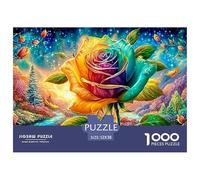 Multicolored Rose, Starry Sky, River And Forest 1000 Piece Jigsaw Puzzle Multicolor Style - Classic Jigsaw Puzzles for Kids & Adults 52x38cm/1000pcs