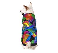 Multicolored Roses Print Dog Hoodie Sweatshirt For Small Dogs, Warm, Soft And Breathable Pet Clothes, Easy To Wear Jumper For Winter And Fall Warm